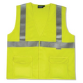 S365 ANSI Class 2 Hi Viz Lime Flame Resistant Knit Tricot Vest (Large)